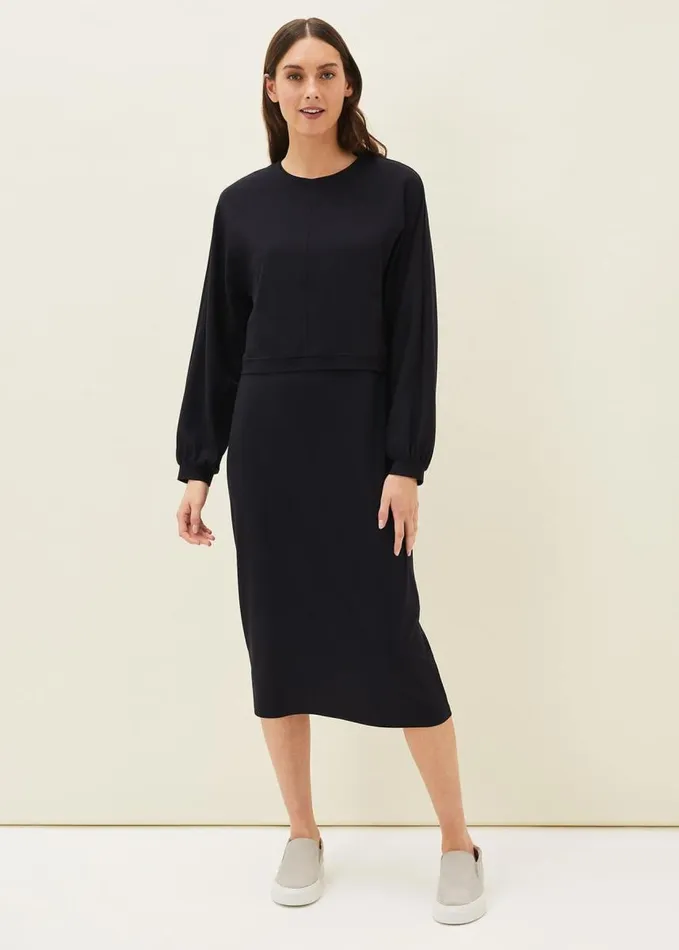 Phase Eight Nici Two Piece Jersey Dress Navy Women Dresses