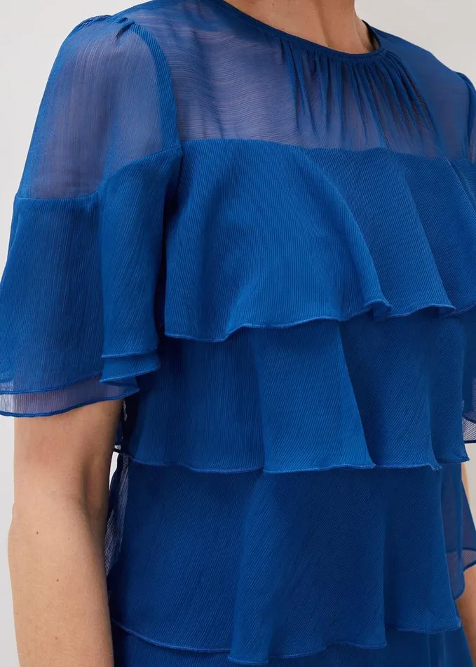 Phase Eight Nika Tiered Shift Dress Capri Blue Women Dresses