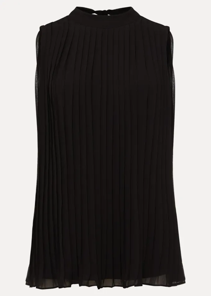 Phase Eight Nina Pleat Blouse Black Women Shirts and Blouses