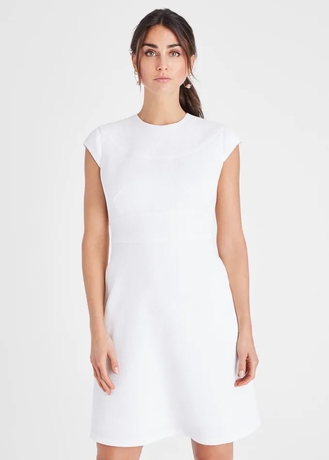 Phase Eight Norika Textured Dress White Women Dresses