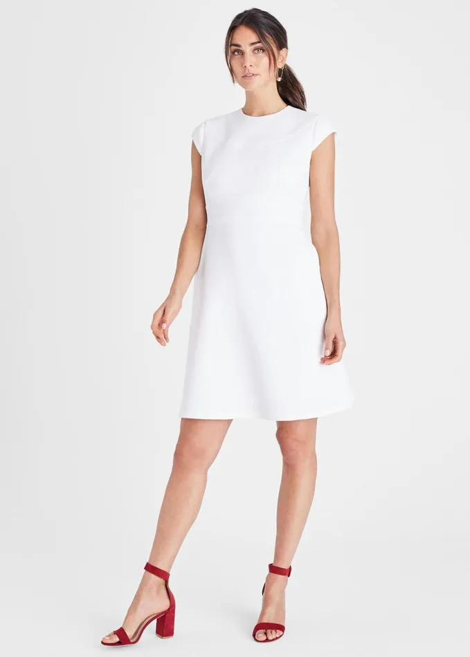 Phase Eight Norika Textured Dress White Women Dresses