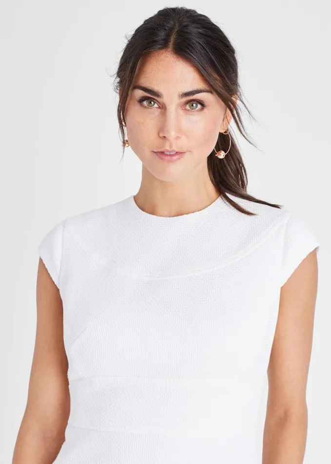 Phase Eight Norika Textured Dress White Women Dresses