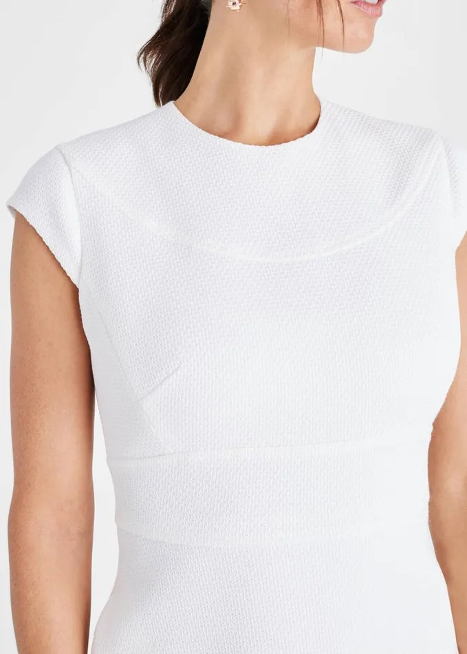 Phase Eight Norika Textured Dress White Women Dresses