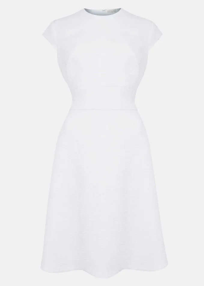 Phase Eight Norika Textured Dress White Women Dresses