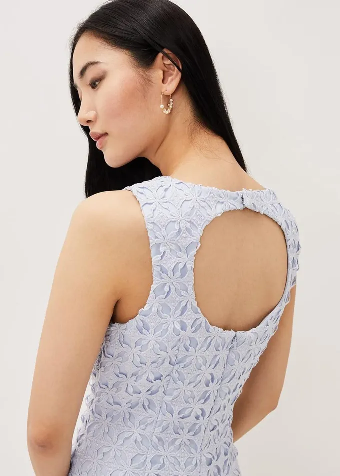 Phase Eight Novah Lace Midi Dress Sky Blue Women Dresses