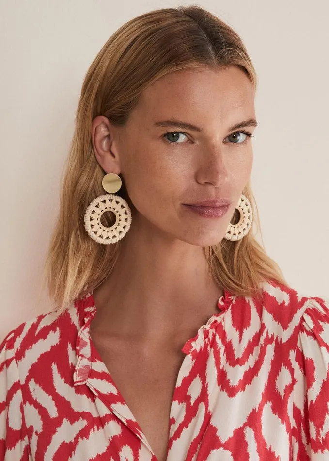 Phase Eight Pattern Drop Earrings Neutral Women Jewellery