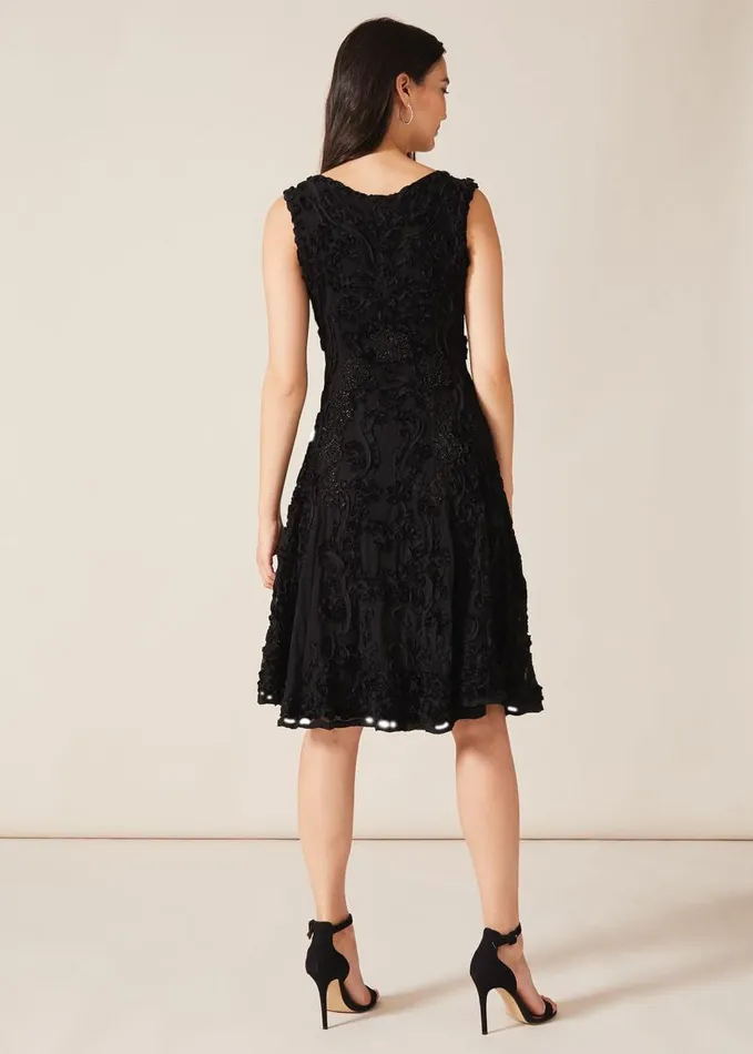 Phase Eight Penelope Tapework Lace Dress Black Women Dresses