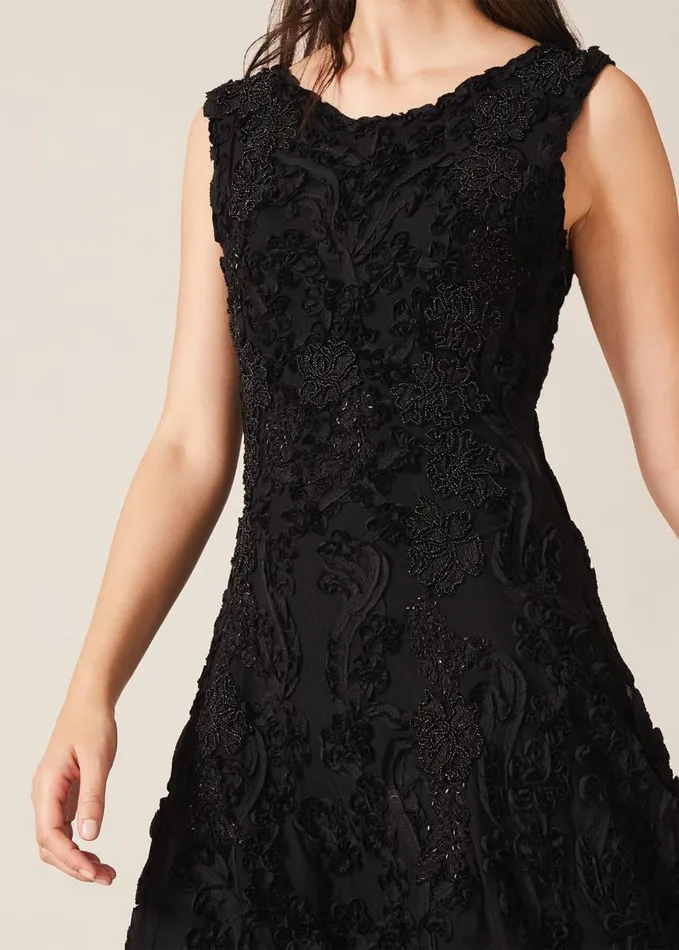 Phase Eight Penelope Tapework Lace Dress Black Women Dresses