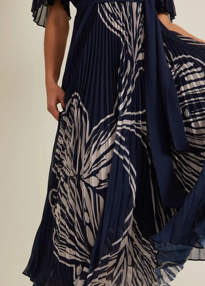 Phase Eight Petite Abigail Printed Pleat Midaxi Dress Multicoloured Women Dresses
