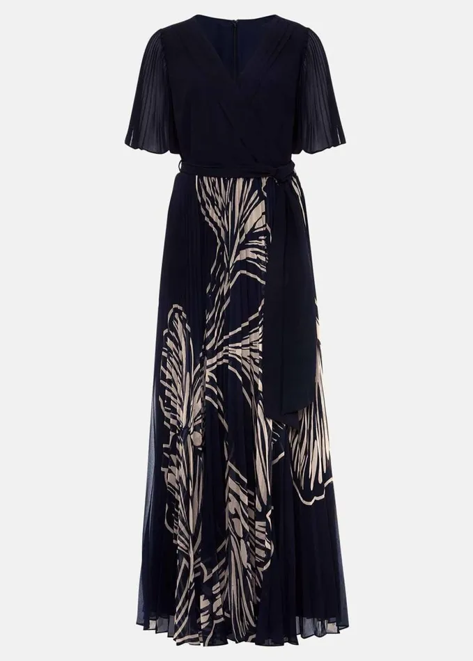 Phase Eight Petite Abigail Printed Pleat Midaxi Dress Multicoloured Women Dresses