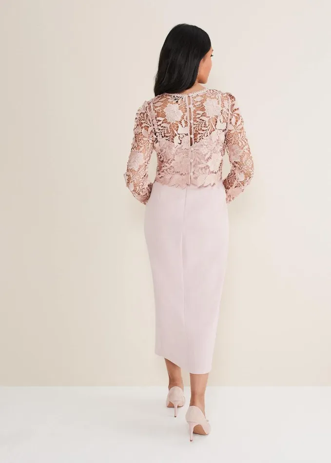 Phase Eight Petite Adeline Double Layer Dress Antique Rose Women Dresses