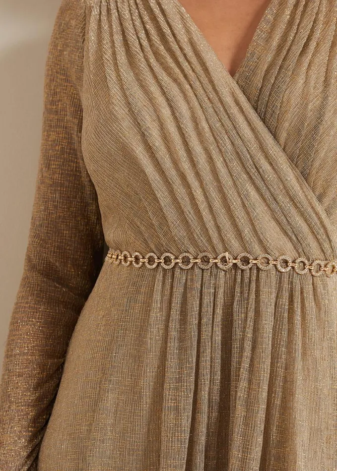 Phase Eight Petite Masie Metallic Jersey Maxi Dress Gold Women Dresses