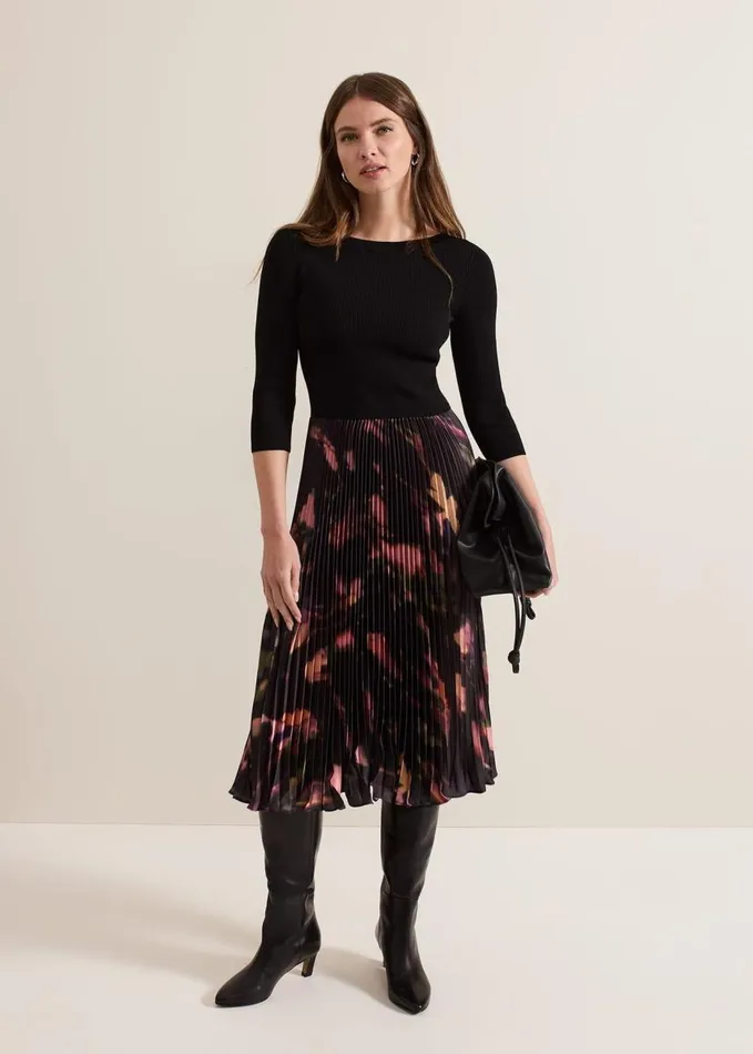 Phase Eight Petite Rhea Woven Hem Abstract Dress Multicoloured Women Dresses
