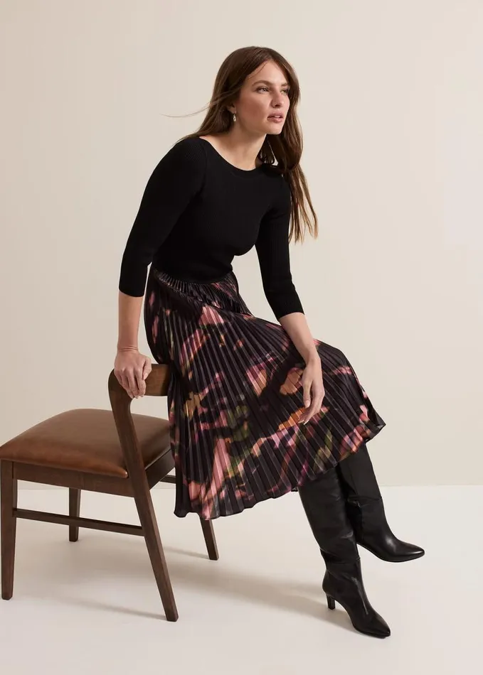 Phase Eight Petite Rhea Woven Hem Abstract Dress Multicoloured Women Dresses
