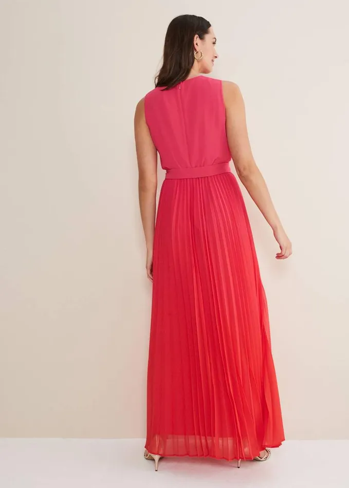 Phase Eight Piper Ombre Pleated Dress Redpink Women Dresses