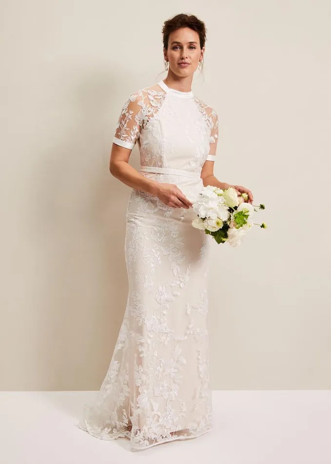 Phase Eight Poppy Embroidered Wedding Dress Pearl Women Dresses