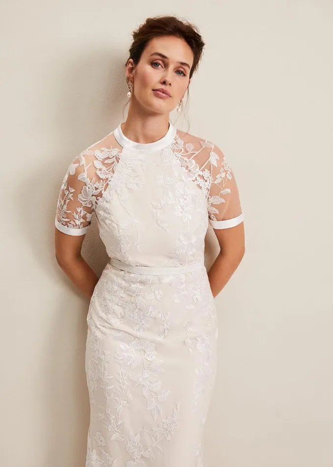 Phase Eight Poppy Embroidered Wedding Dress Pearl Women Dresses