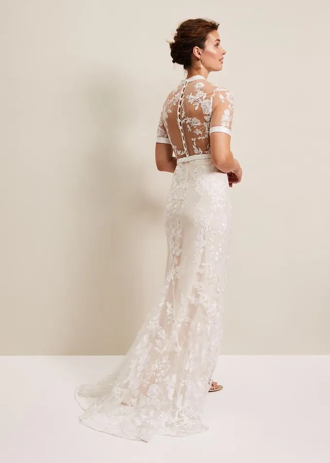 Phase Eight Poppy Embroidered Wedding Dress Pearl Women Dresses