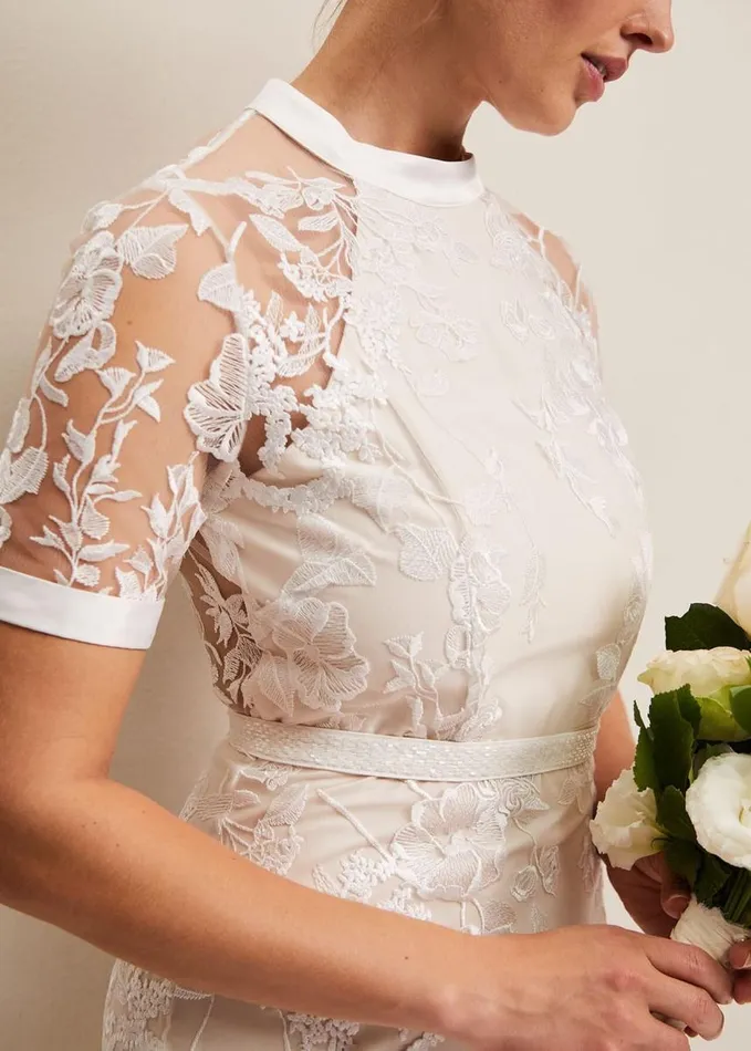 Phase Eight Poppy Embroidered Wedding Dress Pearl Women Dresses