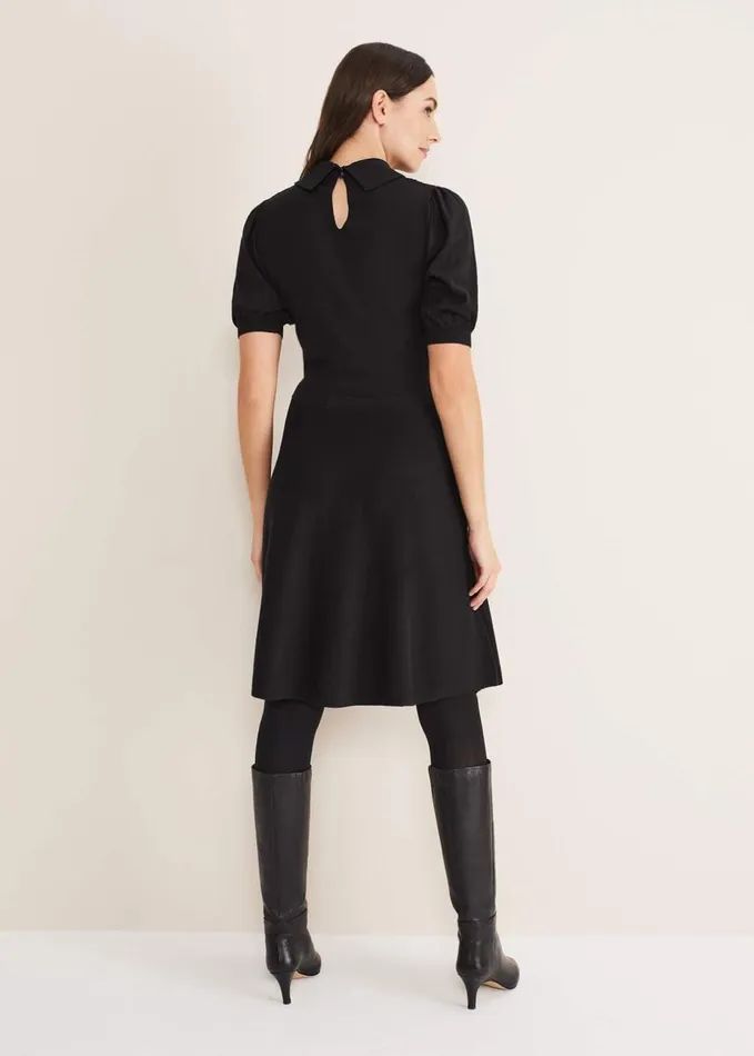 Phase Eight Renata Lace Yoke Dress Black Women Dresses