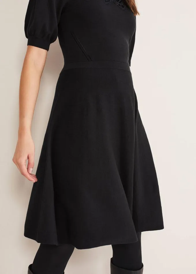 Phase Eight Renata Lace Yoke Dress Black Women Dresses