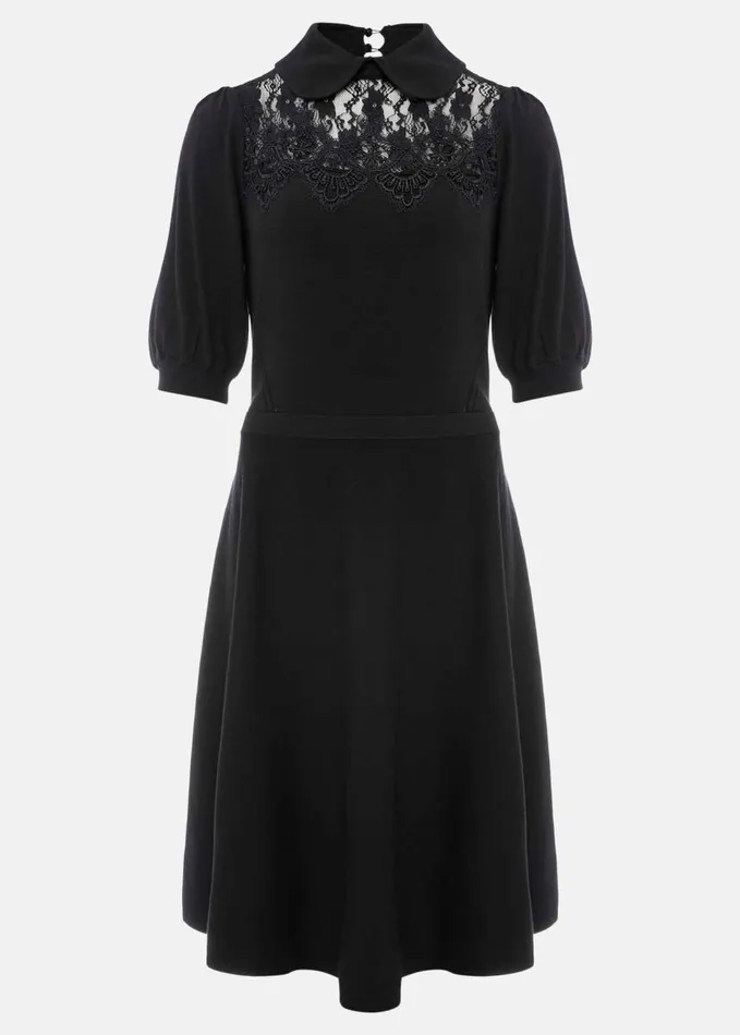 Phase Eight Renata Lace Yoke Dress Black Women Dresses