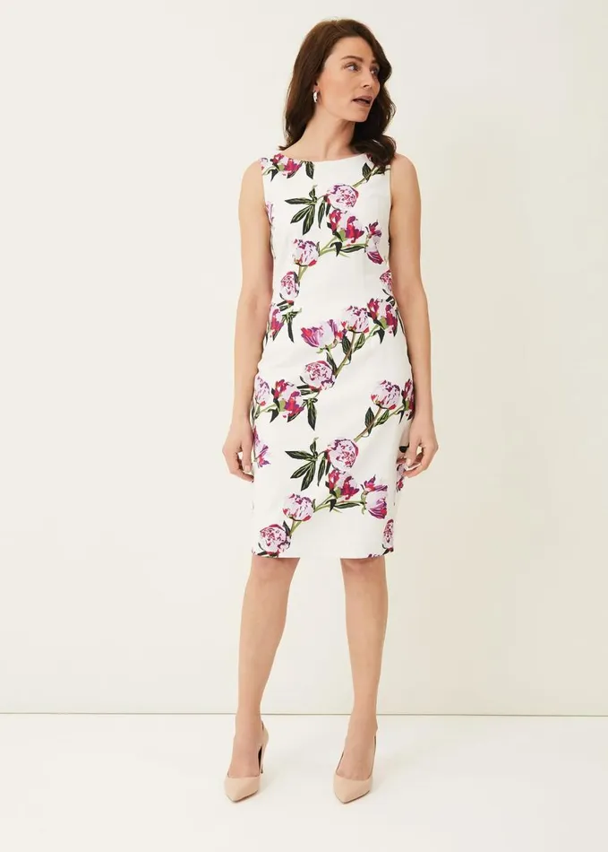 Phase Eight Rochella Peony Print Dress Ivorymulti Women Dresses
