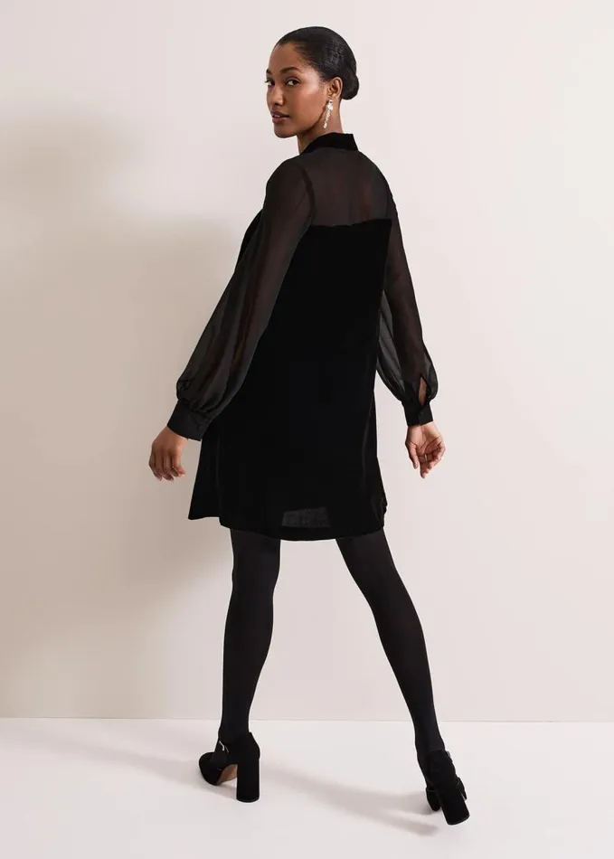 Phase Eight Seraphine Black Velvet Tunic Dress Black Women Dresses