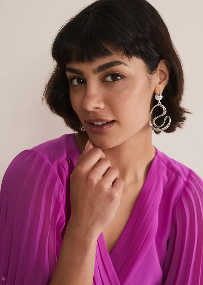 Phase Eight Silver Drop Earrings Silver Women Jewellery