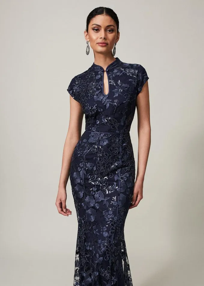 Phase Eight Sofia Embroidered Sequin Dress Blackmidnight Women Dresses