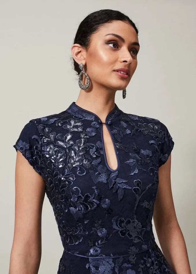 Phase Eight Sofia Embroidered Sequin Dress Blackmidnight Women Dresses