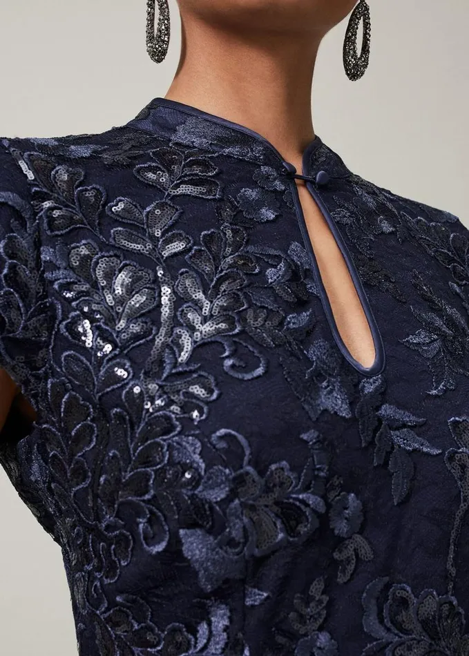 Phase Eight Sofia Embroidered Sequin Dress Blackmidnight Women Dresses