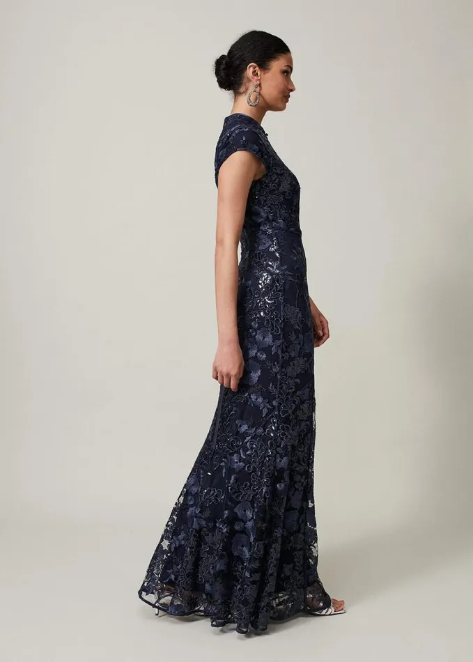 Phase Eight Sofia Embroidered Sequin Dress Blackmidnight Women Dresses