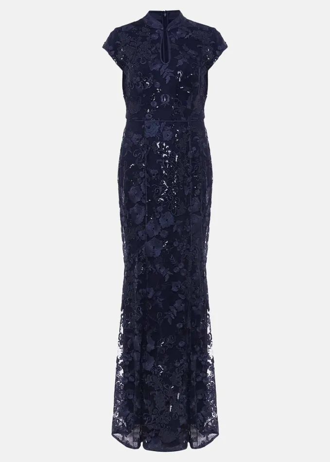 Phase Eight Sofia Embroidered Sequin Dress Blackmidnight Women Dresses