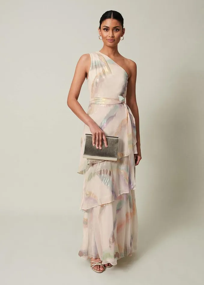 Phase Eight Sonia One Shoulder Silk Maxi Dress Ivorymulti Women Dresses