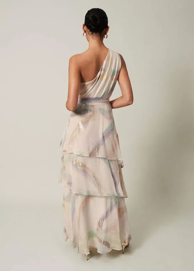 Phase Eight Sonia One Shoulder Silk Maxi Dress Ivorymulti Women Dresses