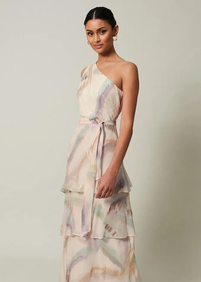 Phase Eight Sonia One Shoulder Silk Maxi Dress Ivorymulti Women Dresses