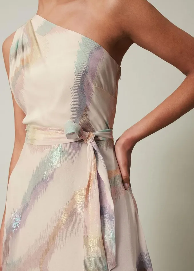 Phase Eight Sonia One Shoulder Silk Maxi Dress Ivorymulti Women Dresses