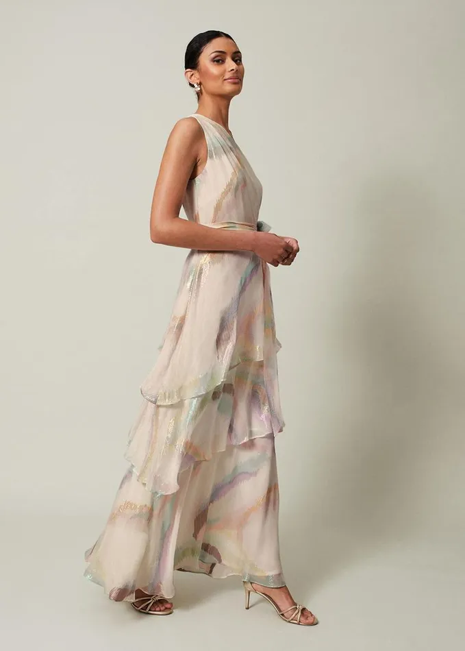 Phase Eight Sonia One Shoulder Silk Maxi Dress Ivorymulti Women Dresses