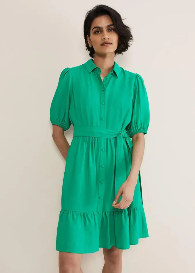 Phase Eight Sue Green Swing Mini Dress Green Women Dresses
