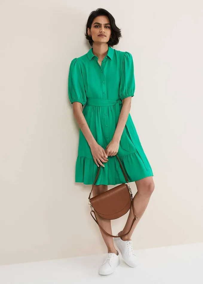 Phase Eight Sue Green Swing Mini Dress Green Women Dresses