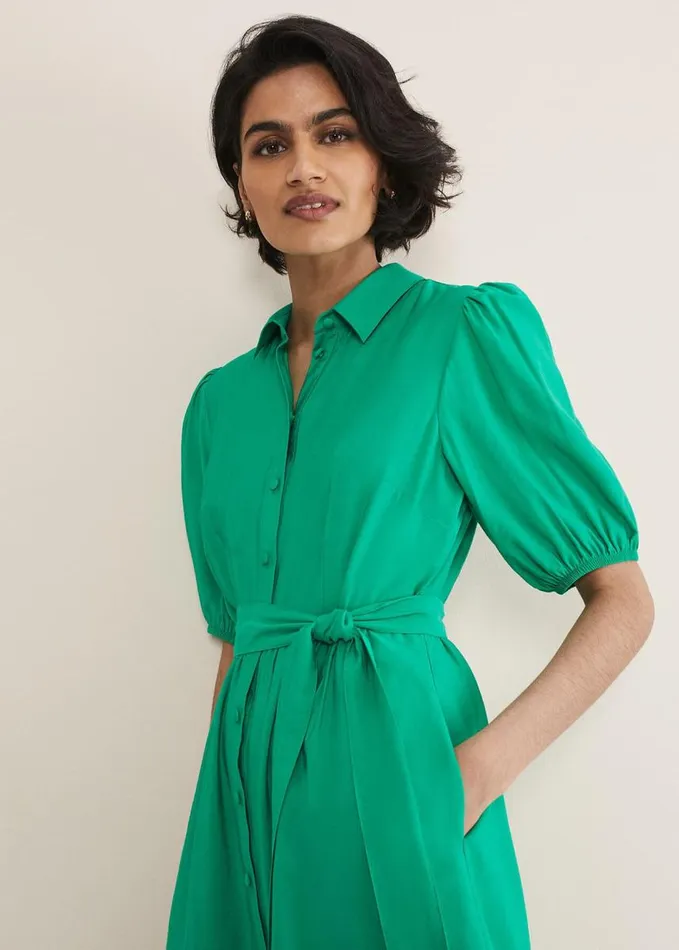 Phase Eight Sue Green Swing Mini Dress Green Women Dresses