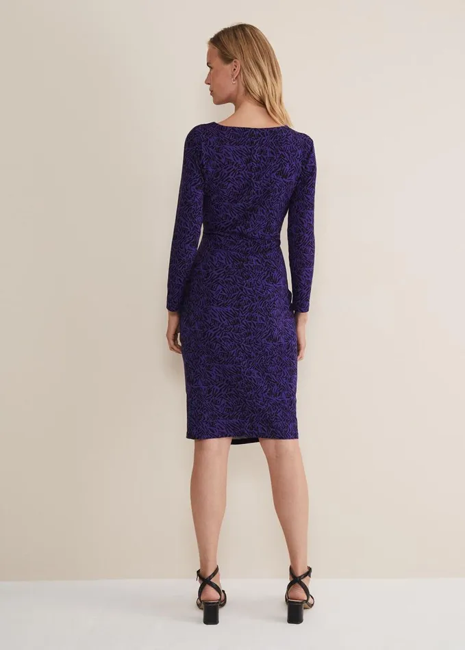 Phase Eight Theadora Jersey Midi Dress Blackpurple Women Dresses