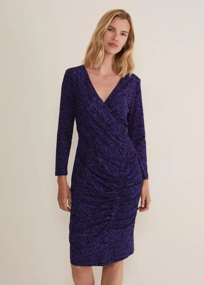 Phase Eight Theadora Jersey Midi Dress Blackpurple Women Dresses