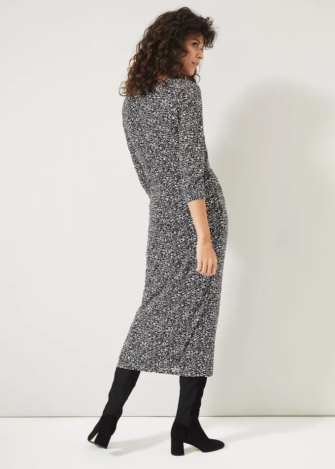 Phase Eight Trina Textured Print Lace Dress Black Women Dresses