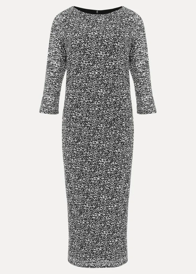 Phase Eight Trina Textured Print Lace Dress Black Women Dresses