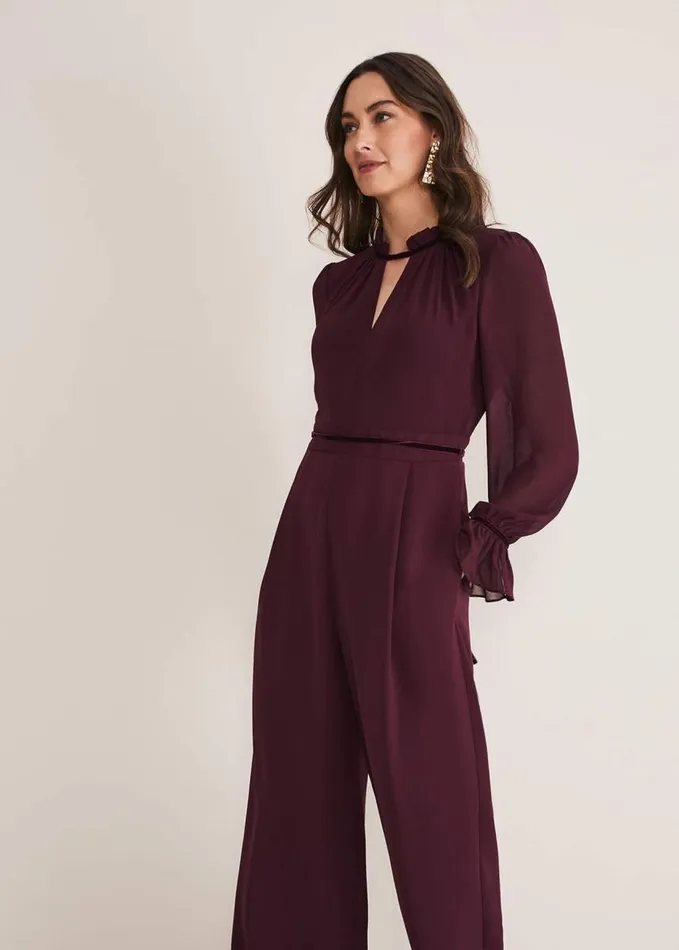 Phase Eight Una Jumpsuit Plum Women Dresses