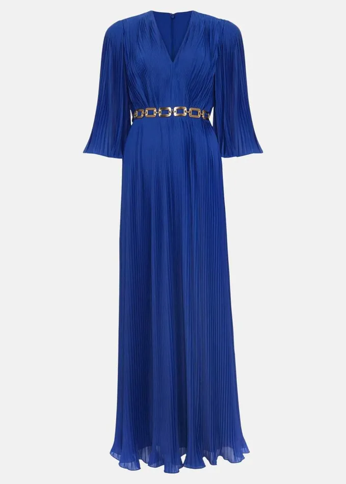 Phase Eight Venetia Pleat Beaded Maxi Dress Blue Women Dresses