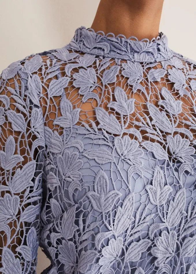 Phase Eight Verity Floral Lace Dress Cornflower Women Dresses