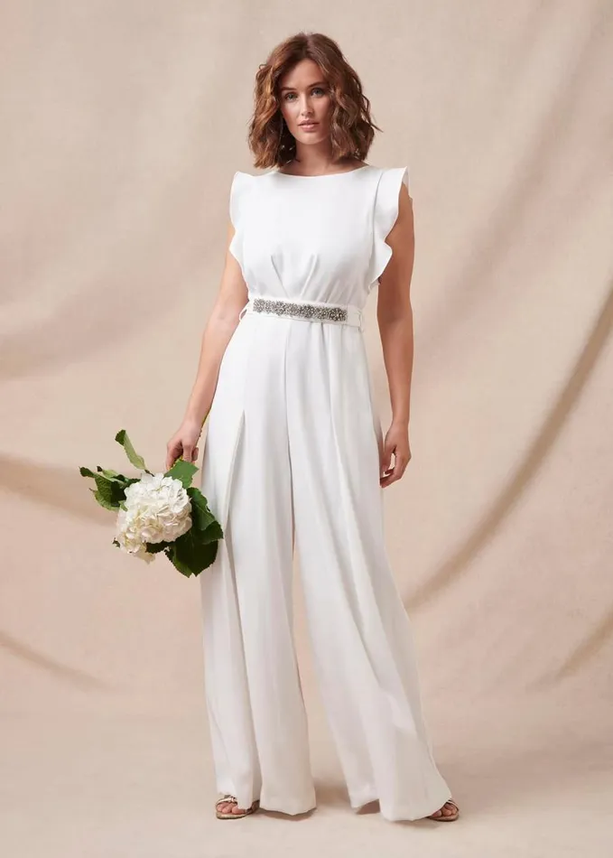 Phase Eight Victoriana Wedding Jumpsuit Ivory Women Dresses